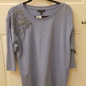 Plus size Lane Bryant Periwinkle 3/4 length top